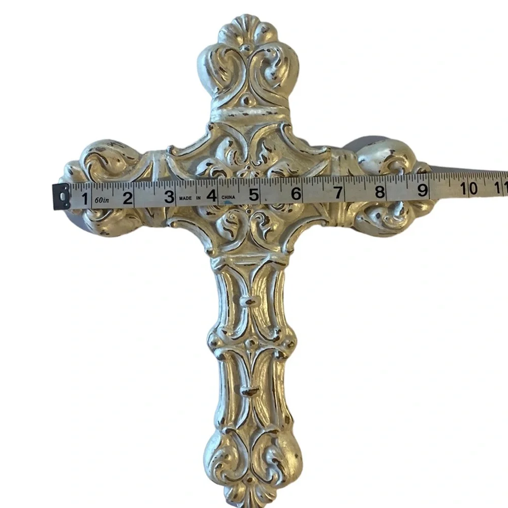 Beautiful White Wash Faux Cross Vintage  Spiritual Great Condition!